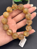 Golden Rutile Bracelet • 16.50 mm Size • Code J1 • Weight 86.2 gm - 4A Quality • Natural Rutilated Quartz Bracelet