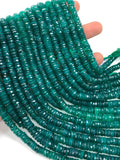 Green Onyx Faceted Heishi Beads 6 mm Size - Length 14 Inch- Natural Green Onyx Heishi Beads