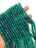 Green Onyx Faceted Heishi Beads 6 mm Size - Length 14 Inch- Natural Green Onyx Heishi Beads