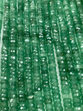 Green aventurine faceted Heishi 6.5/ 7 mm - AAA Quality- Faceted heishi/ Tyre beads - Length 14 Inch