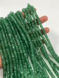 Green aventurine faceted Heishi 6.5/ 7 mm - AAA Quality- Faceted heishi/ Tyre beads - Length 14 Inch