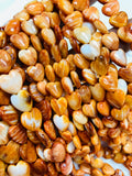 10/ 12 mm Spiny Oyster Heart Beads • 16 Inch length • AAA Quality • Natural Spiny Oyster Orange Color • Origin Mexico