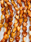 6 mm Spiny Oyster Heart Beads • 16 Inch length • AAA Quality • Natural Spiny Oyster Orange Color • Origin Mexico