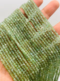 Green Apatite Cube Beads 3 mm size - Length 39 cm - AAA Quality- Natural Green Apatite Box Cube Faceted Beads