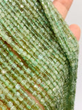Green Apatite Cube Beads 3 mm size - Length 39 cm - AAA Quality- Natural Green Apatite Box Cube Faceted Beads