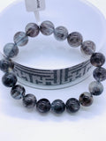 Moss Aquamarine Bracelet • 11 mm Size • Code M21 • AAAA Quality • Natural Aquamarine Round Bracelet