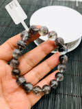 Moss Aquamarine Bracelet • 11 mm Size • Code M22 • AAAA Quality • Natural Aquamarine Round Bracelet