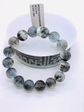 Moss Aquamarine Bracelet • 12 mm Size • Code M25 • AAAA Quality • Natural Aquamarine Round Bracelet