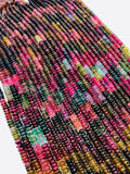 Tourmaline Roundel Beads 8 mm 7mm 6 mm size - AAA Quality - 40 cm Length - Natural Tourmaline Rondelle Beads