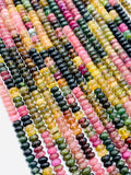 Tourmaline Roundel Beads 6 mm size - AA Quality - 40 cm Length - Natural Tourmaline Rondelle Beads