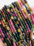 Tourmaline Roundel Beads 6 mm size - AA Quality - 40 cm Length - Natural Tourmaline Rondelle Beads