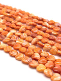 8 mm Spiny Oyster Heart Beads • 16 Inch length • AAA Quality • Natural Spiny Oyster Red/ Orange Color • Origin Mexico