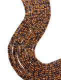 4mm Tiger Eye Roundel Faceted Beads 40 cm Length AAA quality - Natural Tiger Eye Beads