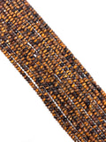 4mm Tiger Eye Roundel Faceted Beads 40 cm Length AAA quality - Natural Tiger Eye Beads