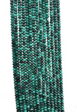 4 mm Malachite Roundel Faceted Beads , Length of strand 40 cm - Top Quality , Natural Malachite Beads- Dark Green Color