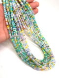 Green Ethiopian Opal Roundel Beads 3 MM size, 16 Inch Strand, AAA Quality,- Ethiopian opal heated color.