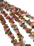 Tourmaline pear shape Beads - 5x7 mm Size - AAA Quality - Natural Multi Tourmaline Briolette. length 8"