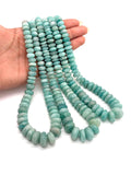 8-15mm Amazonite Roundel graduated . Length in 14" Amazonite - AAA quality Natural Amazonite beads