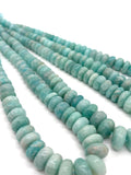 8-15mm Amazonite Roundel graduated . Length in 14" Amazonite - AAA quality Natural Amazonite beads