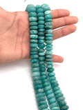 Amazonite Roundel 12mm Beaded. CODE 1 . Length in 14 Inch, Amazonite AAA quality Natural Amazonite beads