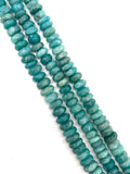 Amazonite Roundel 12mm Beaded. CODE 1 . Length in 14 Inch, Amazonite AAA quality Natural Amazonite beads