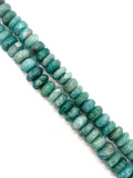 13 mm Amazonite Roundel Beaded. CODE 2 . Length in 14", Amazonite AAA quality Natural Amazonite beads