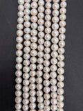 Freshwater Pearl 7 MM Round beads -100% Natural Color AAA Quality 16" Length , white pearl beads