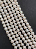 Freshwater Pearl 7 MM Round beads -100% Natural Color AAA Quality 16" Length , white pearl beads