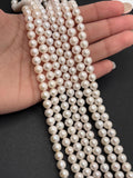 Freshwater Pearl 7 MM Round beads -100% Natural Color AAA Quality 16" Length , white pearl beads
