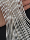 Freshwater Pearl 4MM Round beads -100% Natural Color AAA Quality 40cm Length , white pearl beads