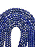 7mm Natural Lapis Round Beads, Length 16" AA Quality Lapis Beads, Blue Lapis Lazuli, origin Afghanistan