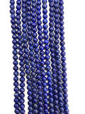 7mm Natural Lapis Round Beads, Length 16" AA Quality Lapis Beads, Blue Lapis Lazuli, origin Afghanistan