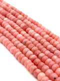 Pink Opal Rondelle Beads 7-9 mm AAA quality beads - Length 14"- Peruvian Pink Opal Roundel, origin Peru