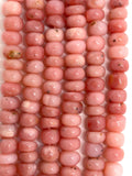 Pink Opal Rondelle Beads 7-9 mm AAA quality beads - Length 14"- Peruvian Pink Opal Roundel, origin Peru