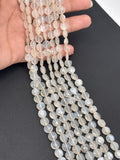white Moonstone Faceted Coin 8 mm , Natural Moonstone . good quality faceted beads