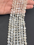 white Moonstone Faceted Coin 8 mm , Natural Moonstone . good quality faceted beads