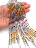 Multi sapphire faceted Drop 2.5X3.5 mm Size - AAA Quality - 6 Inch length - Natural Multi sapphire Briolette