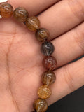 Multi Rutile Bracelet • 8.50 mm Size • Code #M5• AAA Quality •Weight 20.1 gm. Natural Rutilated Quartz Bracelet