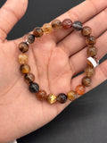 Multi Rutile Bracelet • 8.50 mm Size • Code #M5• AAA Quality •Weight 20.1 gm. Natural Rutilated Quartz Bracelet