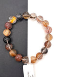 Multi Rutile Bracelet • 10.80 mm Size • Code #M9• AAA Quality •Weight 32.2 gm. Natural Rutilated Quartz Bracelet