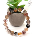 Multi Rutile Bracelet • 10.80 mm Size • Code #M9• AAA Quality •Weight 32.2 gm. Natural Rutilated Quartz Bracelet