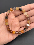 Multi Rutile Bracelet • 8 mm Size • Code #M2• AAA Quality •Weight 15.3 gm. Natural Rutilated Quartz Bracelet