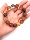 Multi Rutile Bracelet • 14 mm Size • Code #M15• AAA Quality •Weight 62 gm. Natural Rutilated Quartz Bracelet