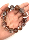 Multi Rutile Bracelet • 16 mm Size • Code #M16• AAA Quality •Weight 87.8 gm. Natural Rutilated Quartz Bracelet