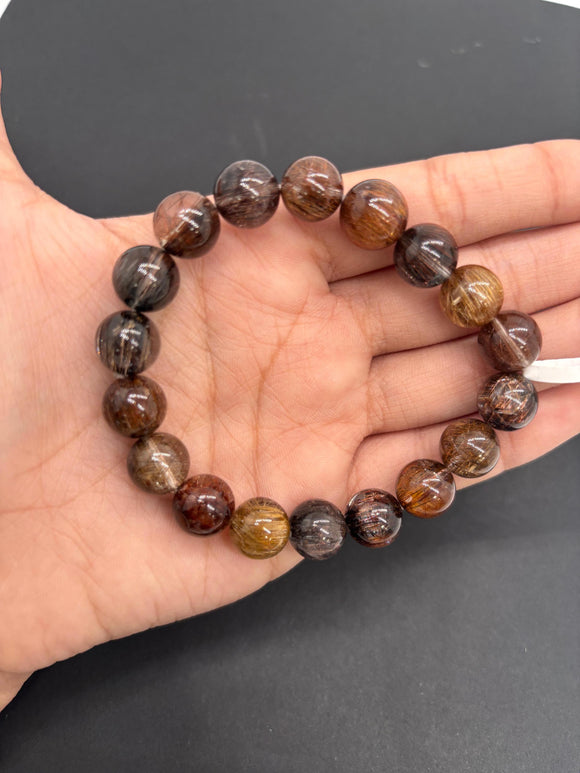 Multi Rutile Bracelet • 11 mm Size • Code #M10• AAA Quality •Weight 36 gm. Natural Rutilated Quartz Bracelet