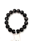 Black Rutile Bracelet • 12 mm Size • Code #BK-4 • AAAA Quality • Weight 43.7 gm • Natural Rutilated Quartz • Rutile Round Bracelet