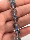 Blue Rutile Bracelet • 10.50 mm Size • Code #B7 • AAAA Quality • Weight 31.1 gm • Natural Rutilated Quartz • Rare Quality Rutile Bracelet
