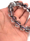 Blue Rutile Bracelet • 10.50 mm Size • Code #B7 • AAAA Quality • Weight 31.1 gm • Natural Rutilated Quartz • Rare Quality Rutile Bracelet