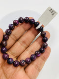 Sugulite Bracelet 8 mm Size • Code #S5 • AAA Quality • Sugulite Round Bracelet 7.5 Inch Length • Natural Sugulite - Purple Color