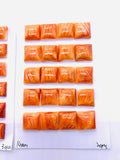 12/14 mm Spiny Oyster Shell Square Cabs • Pack of 2 Pcs • AAA Quality • Natural Shell Cabochon • Orange/ Color